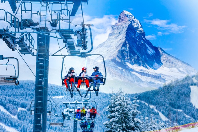 image of ski resort/town in Switzerland